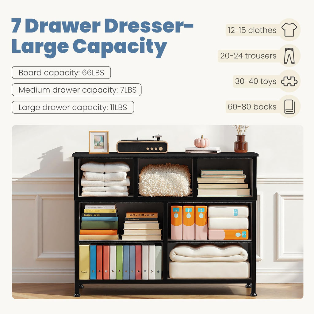 7 Drawer Fabric Dresser W106923