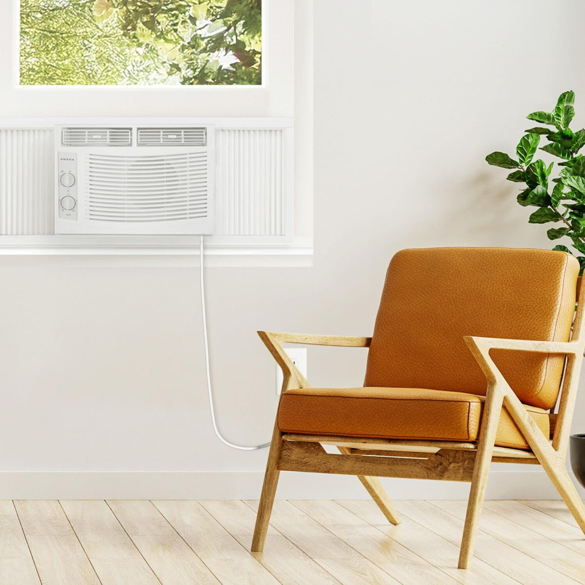 5,000 BTU Window Air Conditioner with Mechanical Controls, Dehumidifier, Washable Filter, 2 Fan Speeds, White A776243