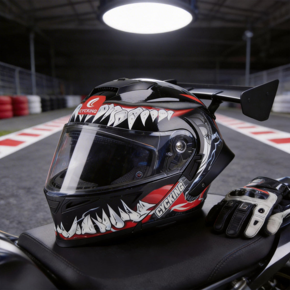 Modular Flip Up Full Face Motorcycle Helmet with Dual Visor I7641