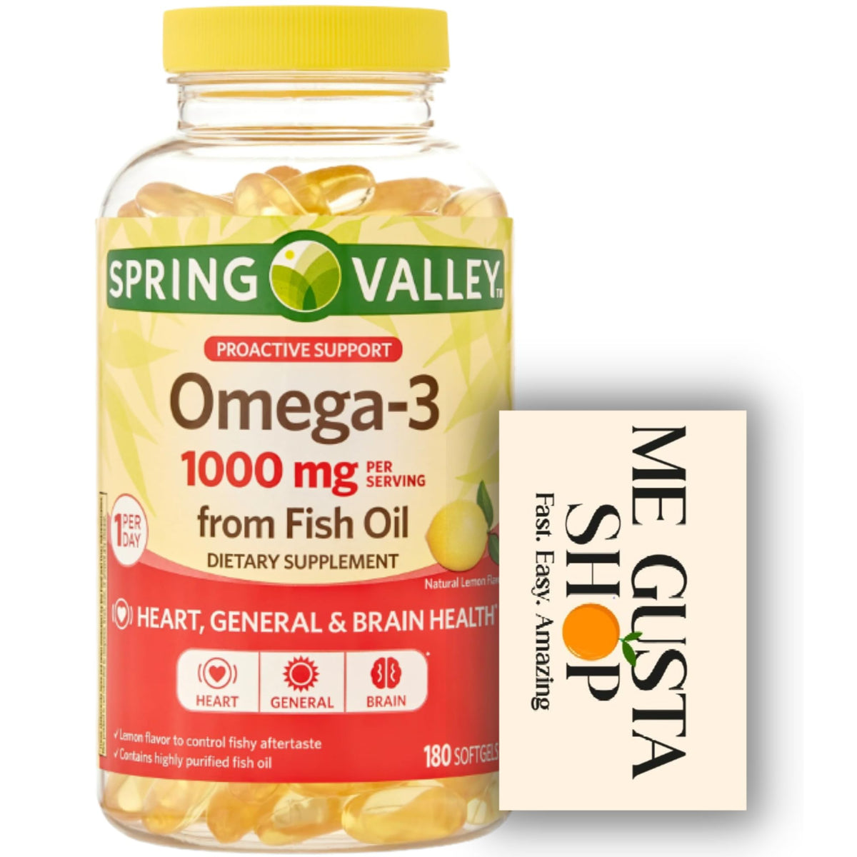 Omega-3 Fish Oil Soft Gels 1000 mg 180 Count W477894