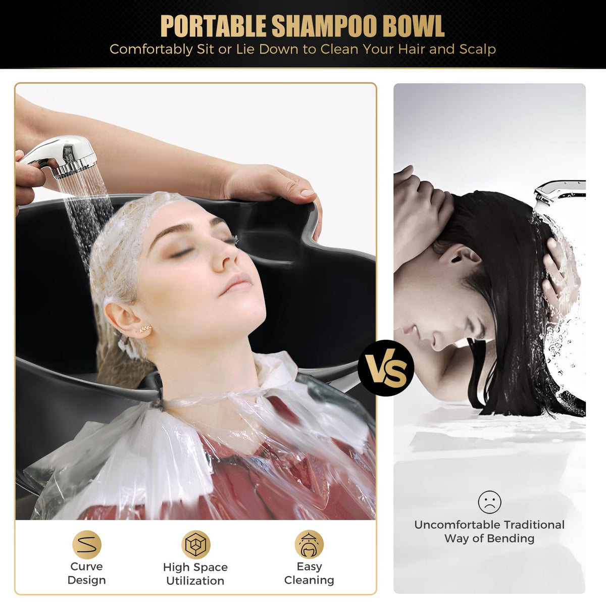 Portable Shampoo Basin with Electric Pump and Wheel O84139