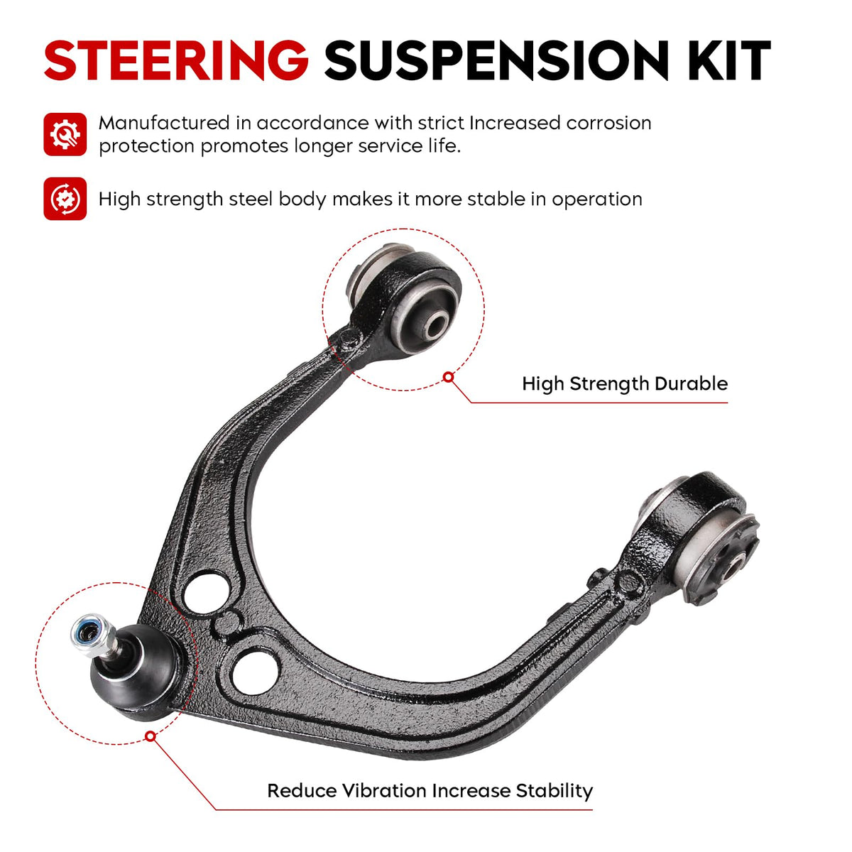 Upper and Lower Control Arms Suspension Kit with Ball Joints Tie Rod End 14pcs X18973