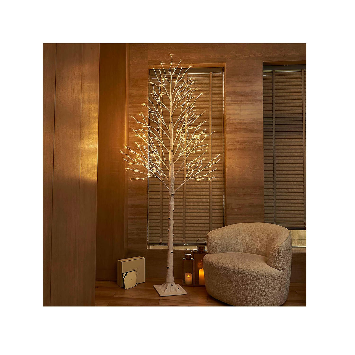 Lighted Birch Tree 8FT 240 Warm White Lights H99765