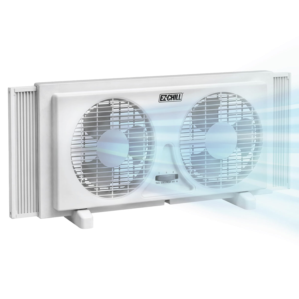 9" Twin Window Fan with Manual Reversible Airflow, 2 Speed, White W206387