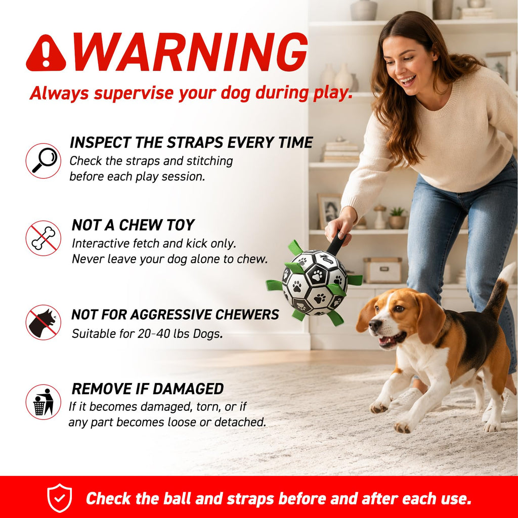 6 Inch Dog Soccer Ball with Straps G5388