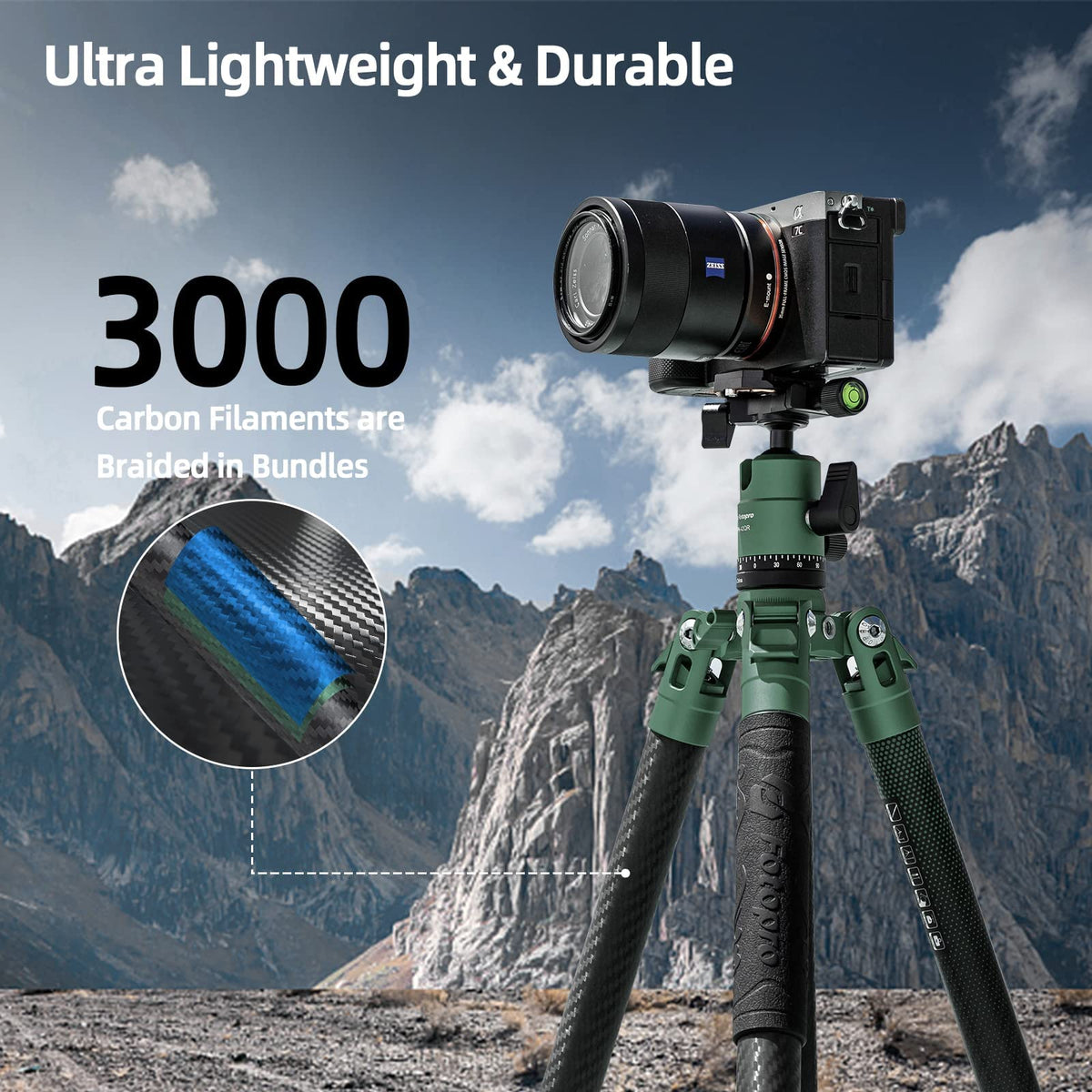 Carbon Fiber 60 Inch Camera Tripod I352