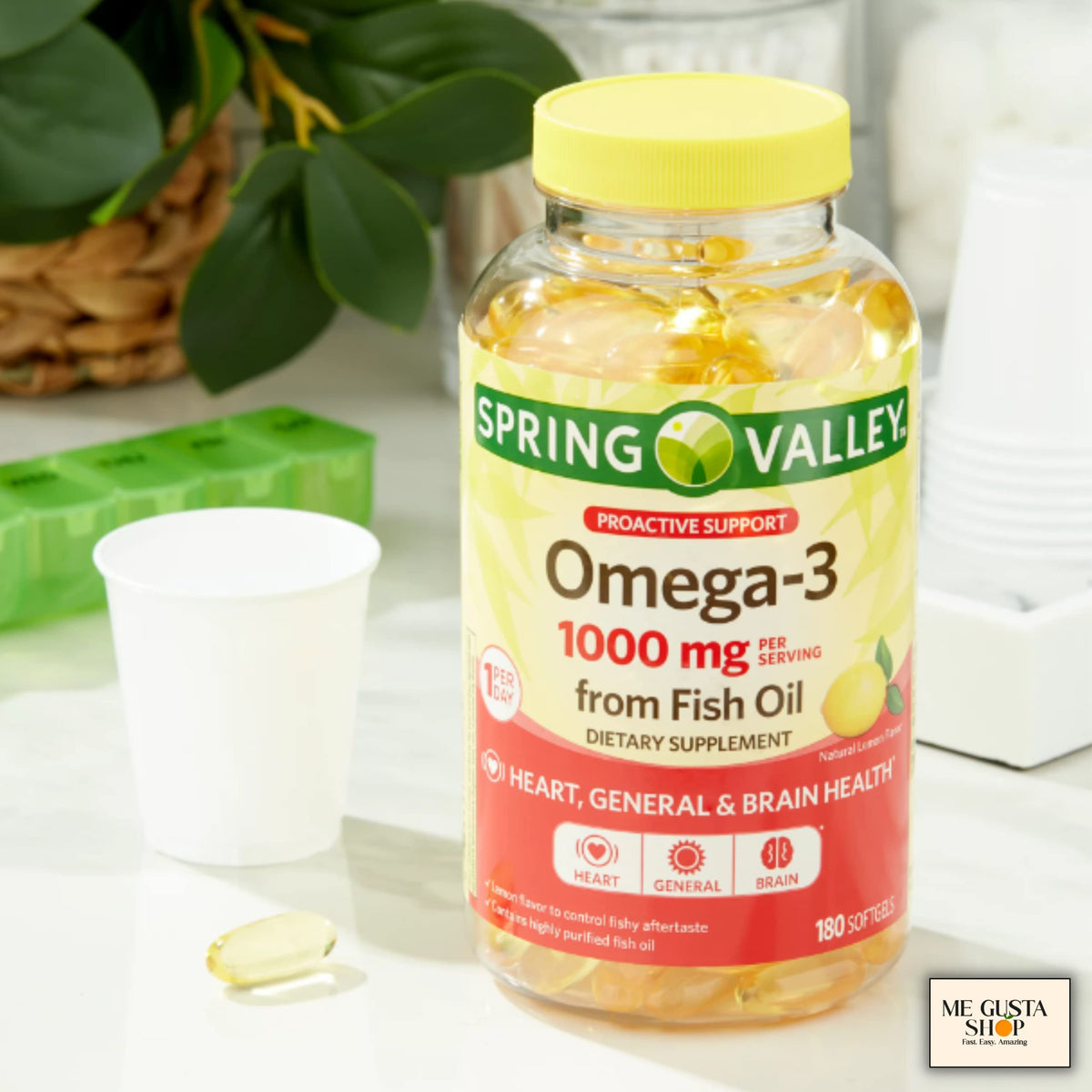 Omega-3 Fish Oil Soft Gels 1000 mg 180 Count W477894