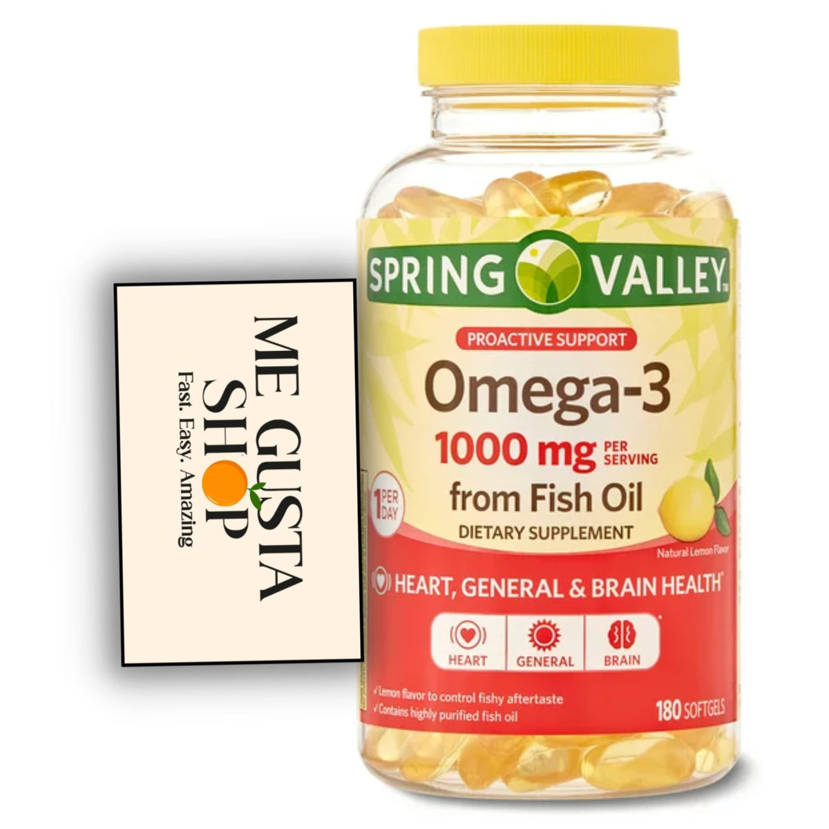 Omega-3 Fish Oil Soft Gels 1000 mg 180 Count W477894