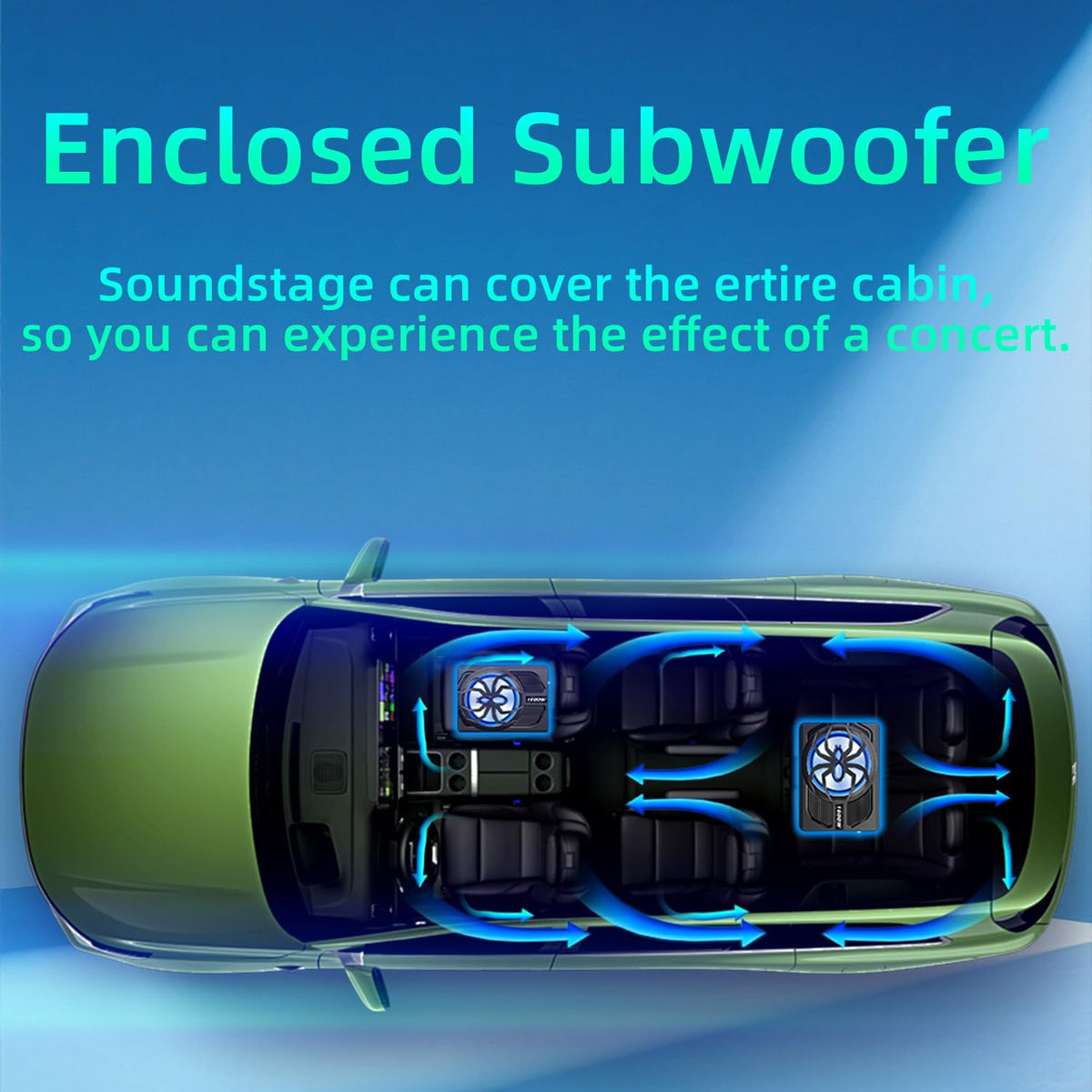 10" 1600W Under Seat Powered Subwoofer with Built-in Amp Z256