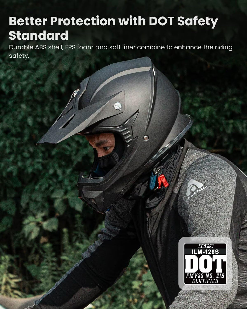 Adult Full Face Motorcycle Helmet, DOT Approved, Matte Black W14561