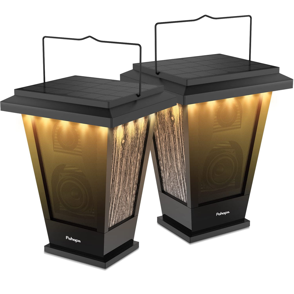 Black Waterproof Solar Powered 2 Packs Bluetooth Speakers P1927