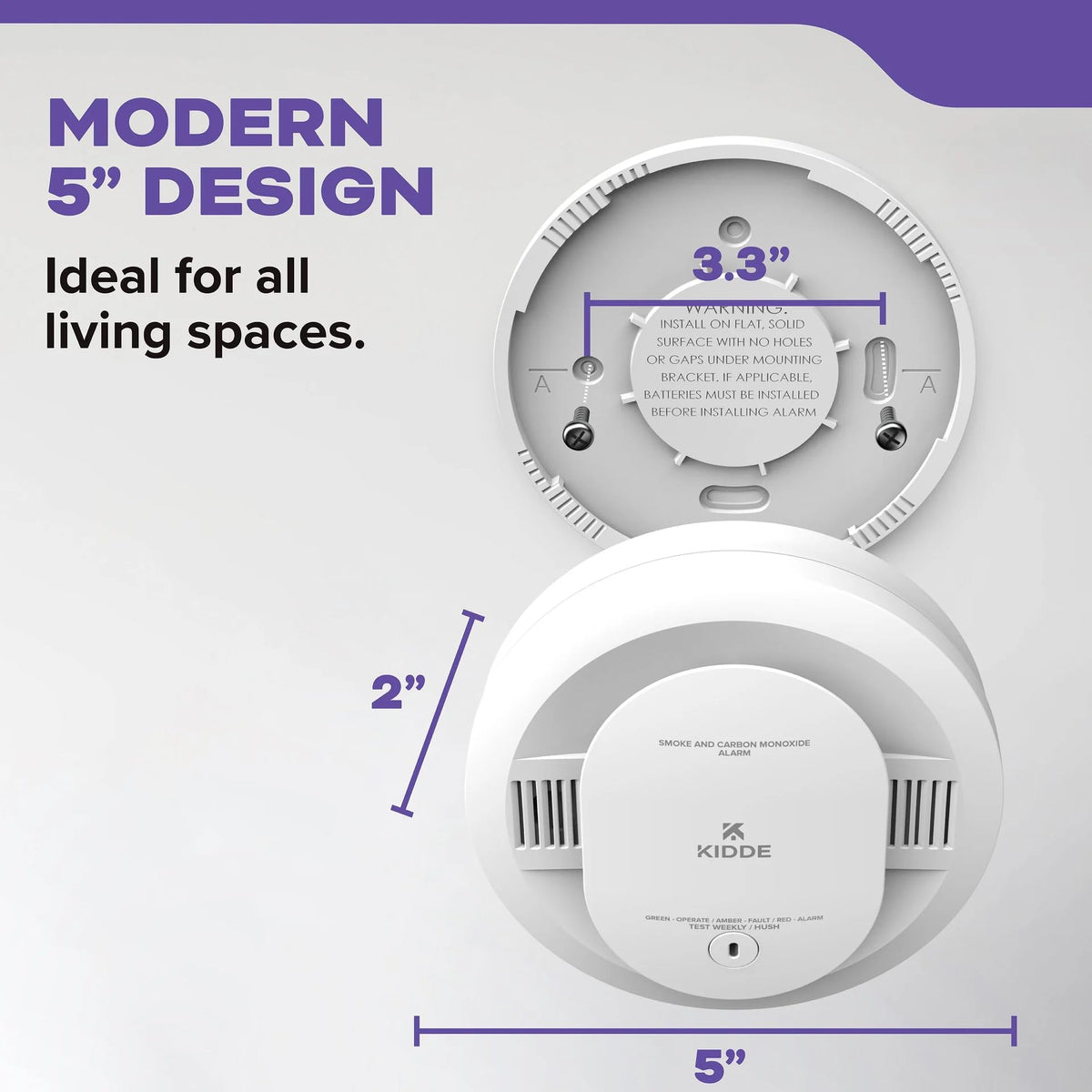 Smoke & Carbon Monoxide Alarm, Battery Powered Combo Detector C66610
