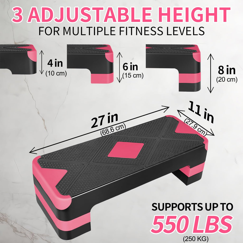 27" Adjustable Aerobic Exercise Step Platform I370006