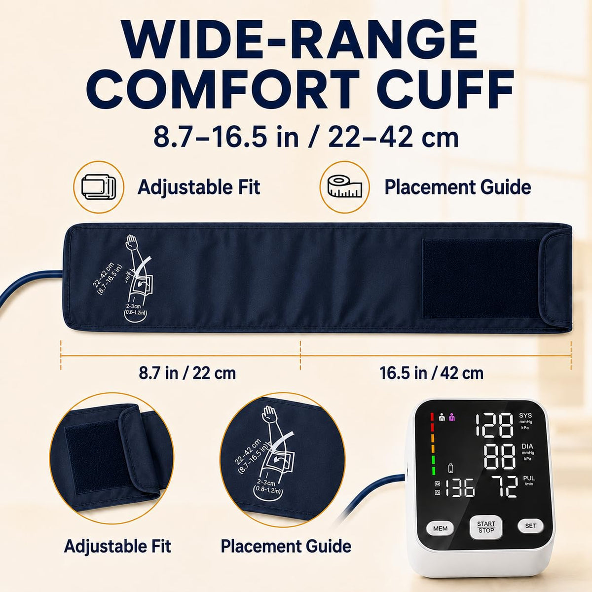 Automatic Upper Arm Blood Pressure Monitor with 6-Inch Backlit Display A94777
