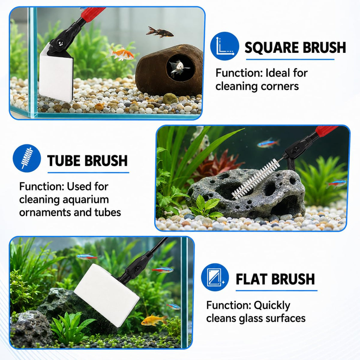7 in 1 Aquarium Cleaning Kit with Adjustable Long Handle Z5600