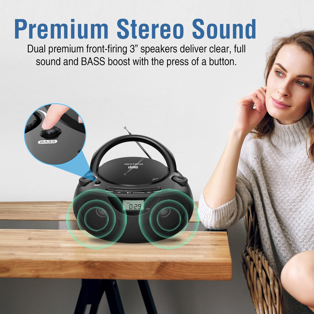 Portable CD Player Boombox with Bluetooth A282665