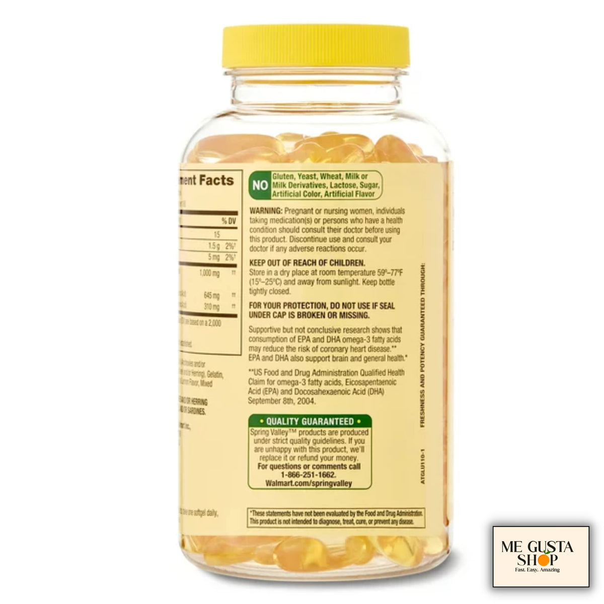 Omega-3 Fish Oil Soft Gels 1000 mg 180 Count W477894