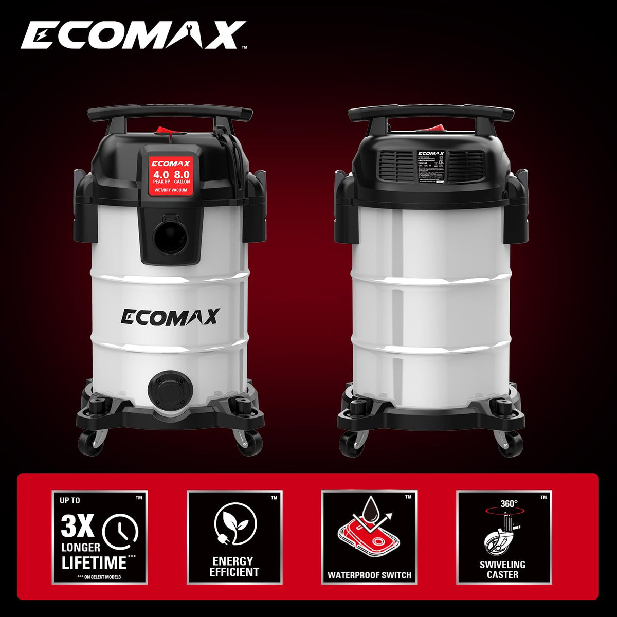 8 Gallon Stainless Steel Wet and Dry Shop Vacuum E717