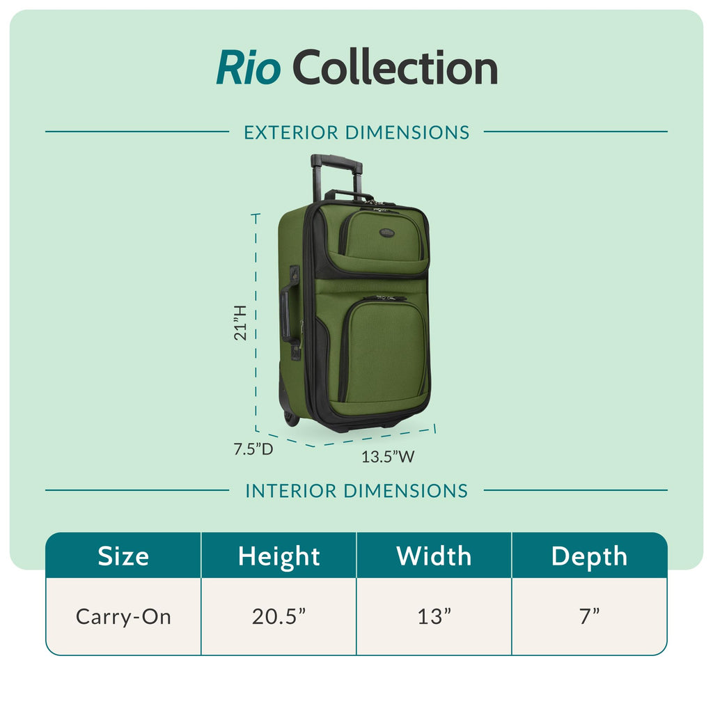 Lightweight Softside Rolling Carry-on Suitcase F16626