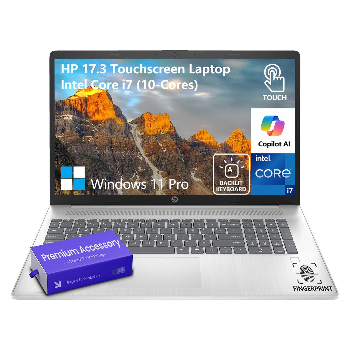 17.3 Inch Touchscreen Laptop Intel i7 Windows 11 Pro 64GB RAM 2TB SSD W59345