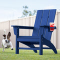Adirondack Chair with Cup Holder, HDPE Plastic Patio Chairs K543