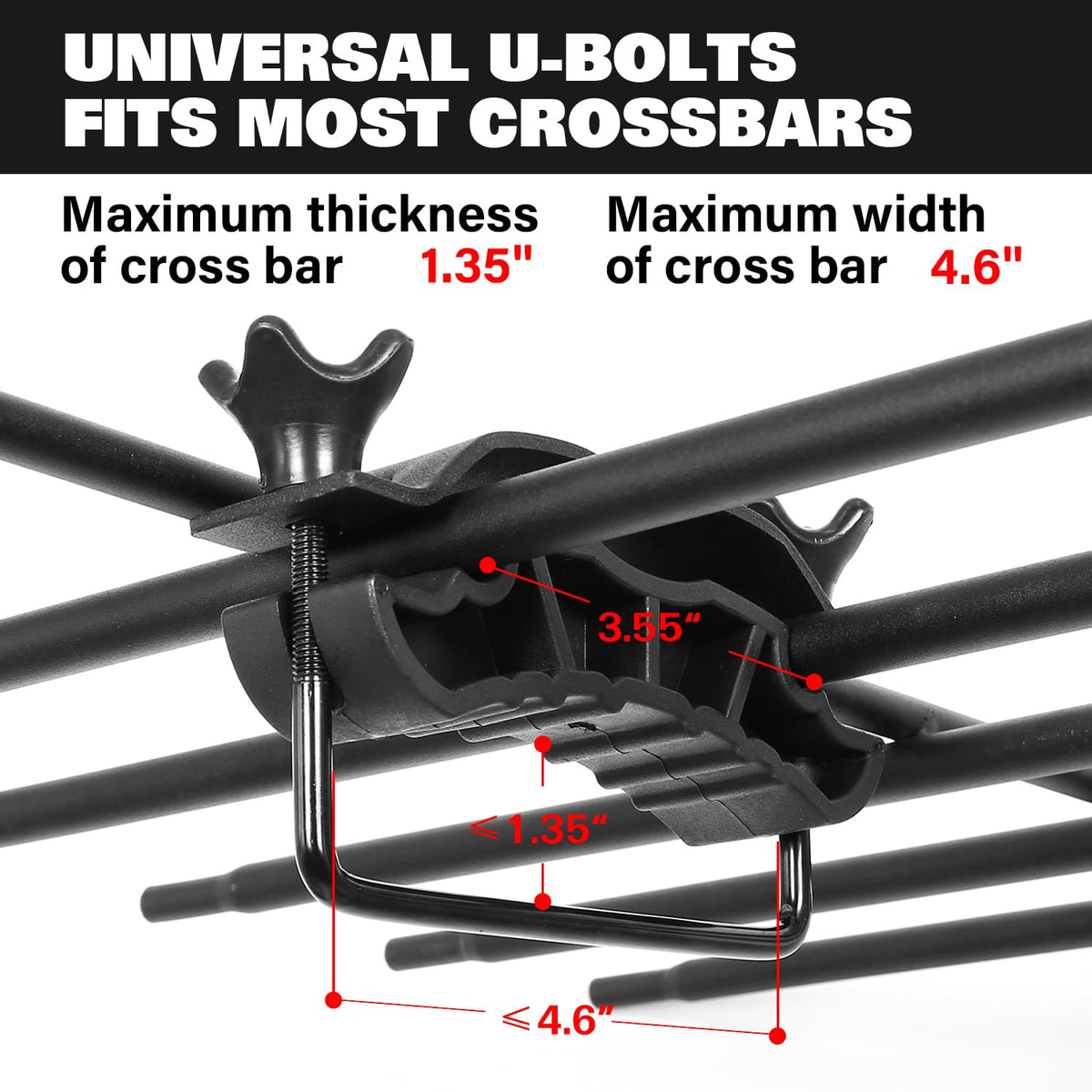 64"x 39" Steel Roof Rack Cargo Carrier with Waterproof Bag U950036