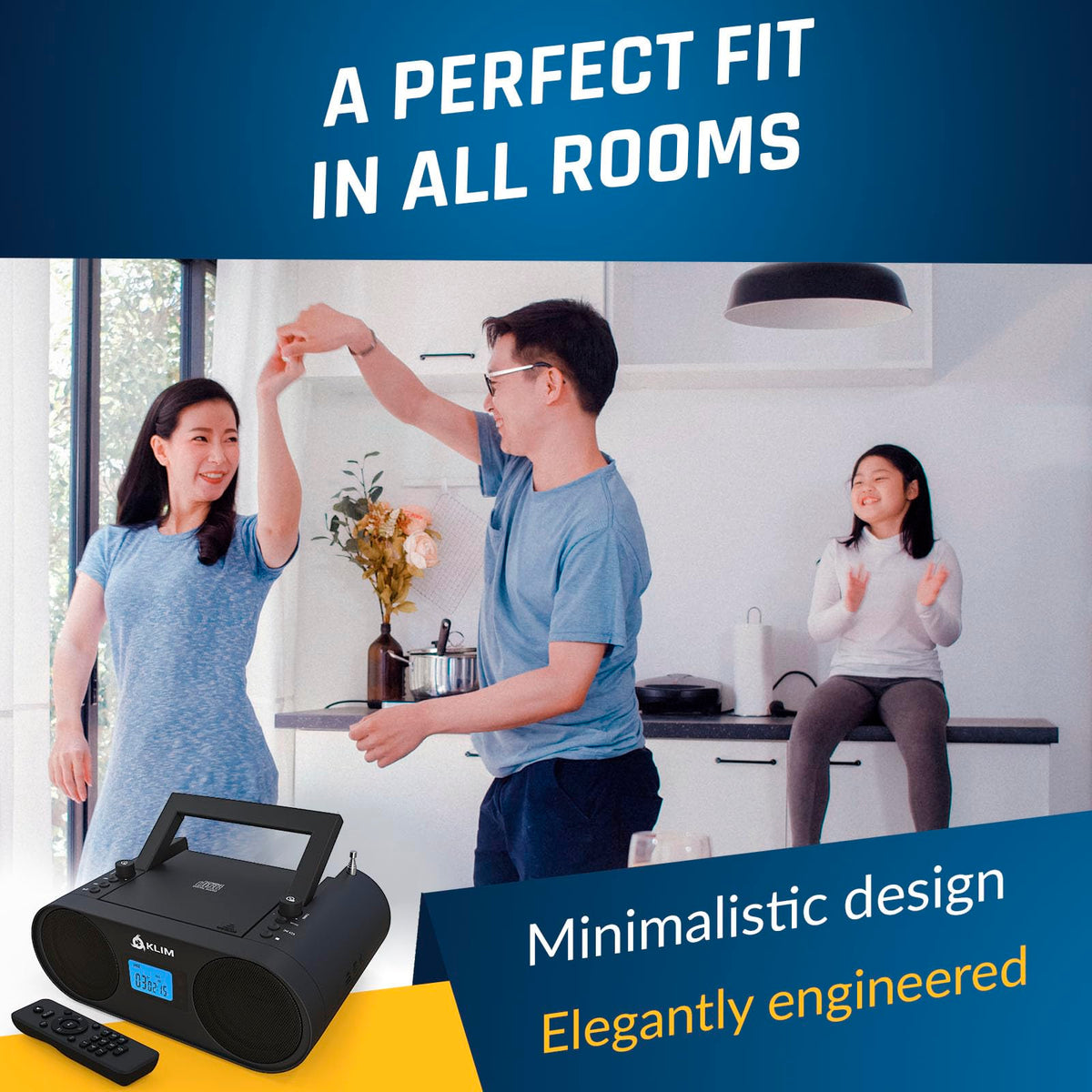 Portable CD Player Boombox with AM FM Radio and Bluetooth R68997