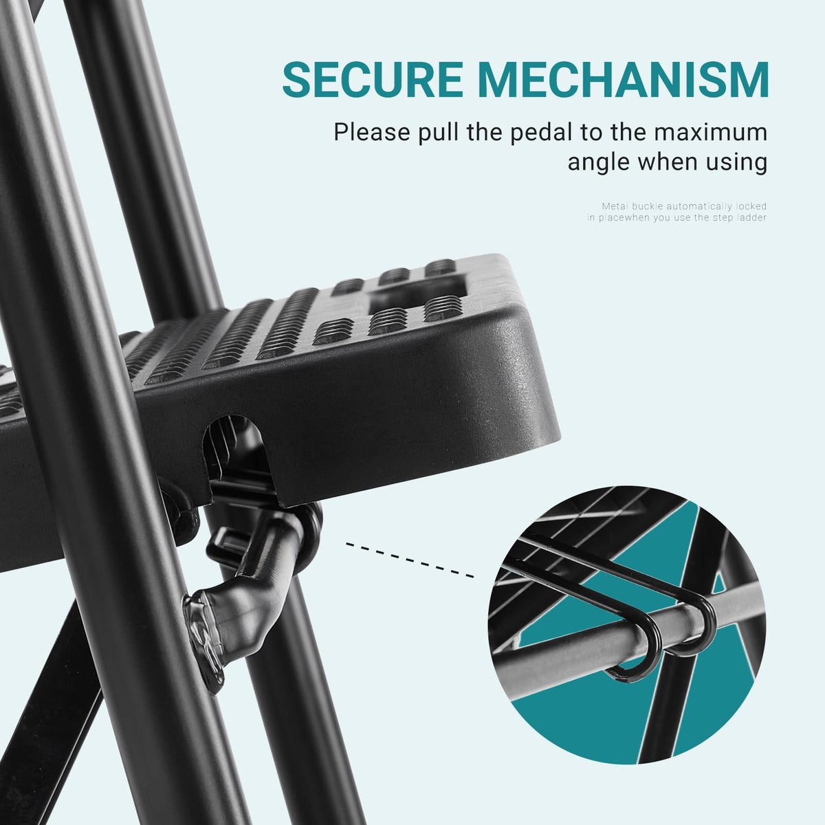 3 Step Ladder 500lbs Capacity Foldable Step Stool R6735