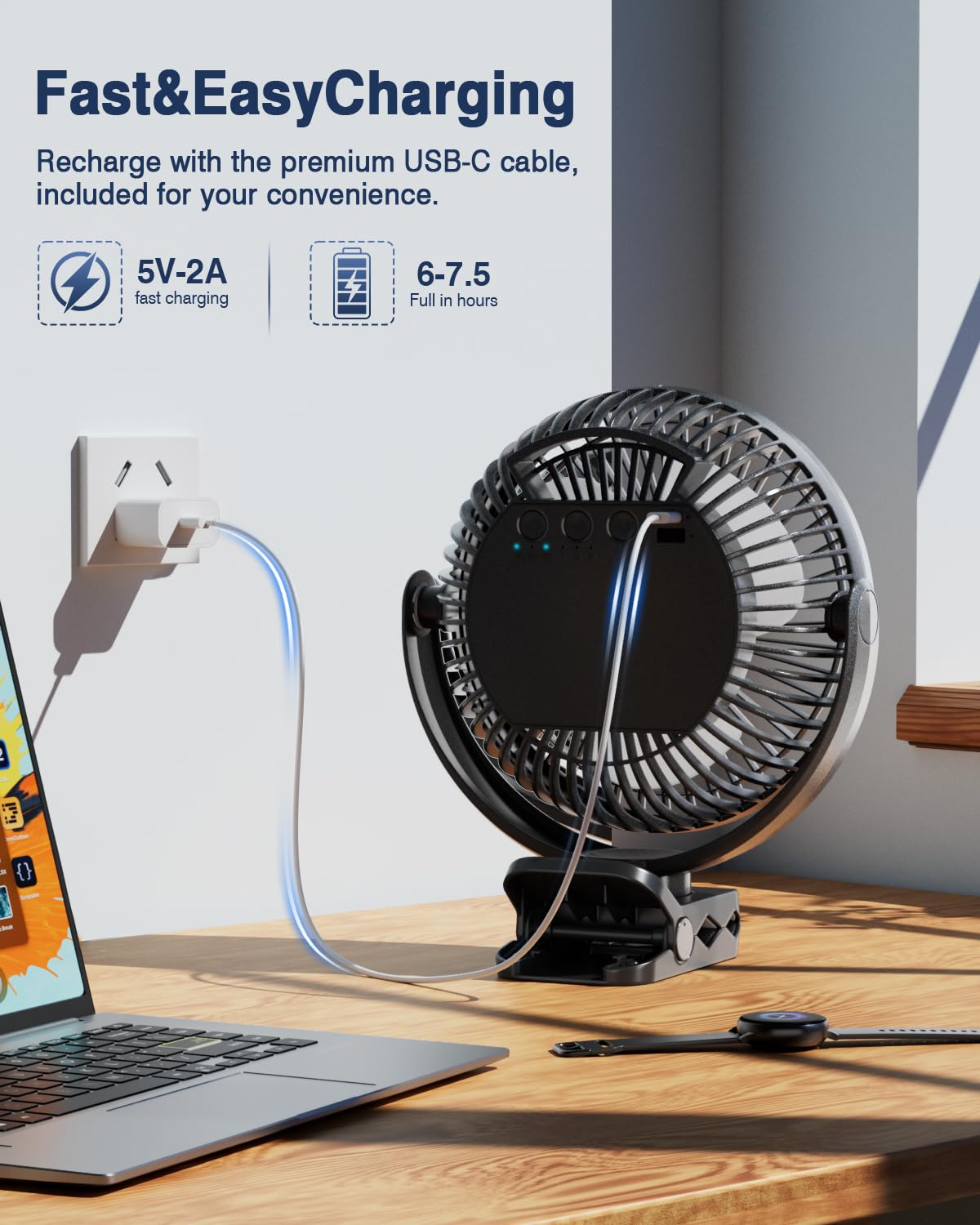 8" Clip On Fan with Lights X187296