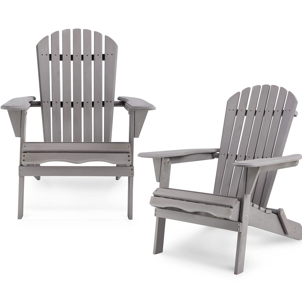 Wood Folding Adirondack Chair Set of 2 Solid Cedar M218