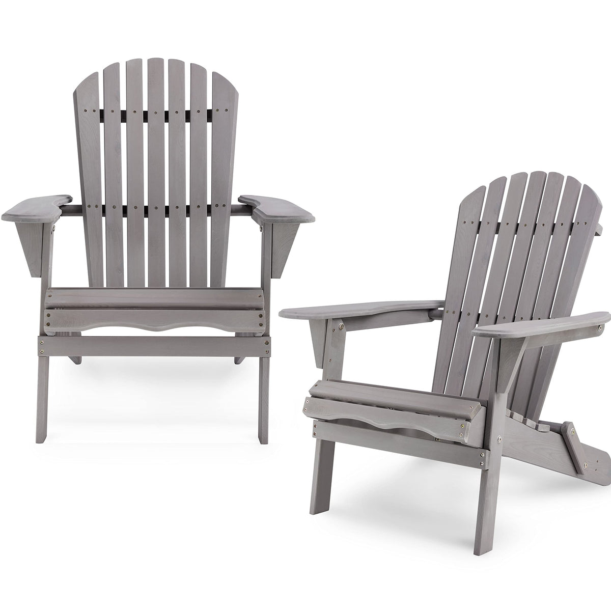 Wood Folding Adirondack Chair Set of 2 Solid Cedar M218