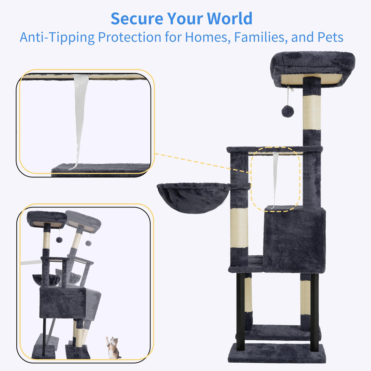 49.2 inch Cat Tree with Toy T355441