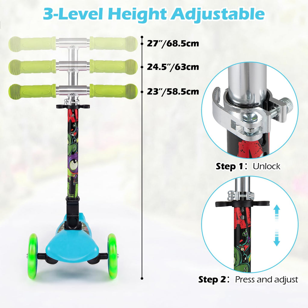 Kids 3-Wheel Kick Scooter with LED Front Wheels V774
