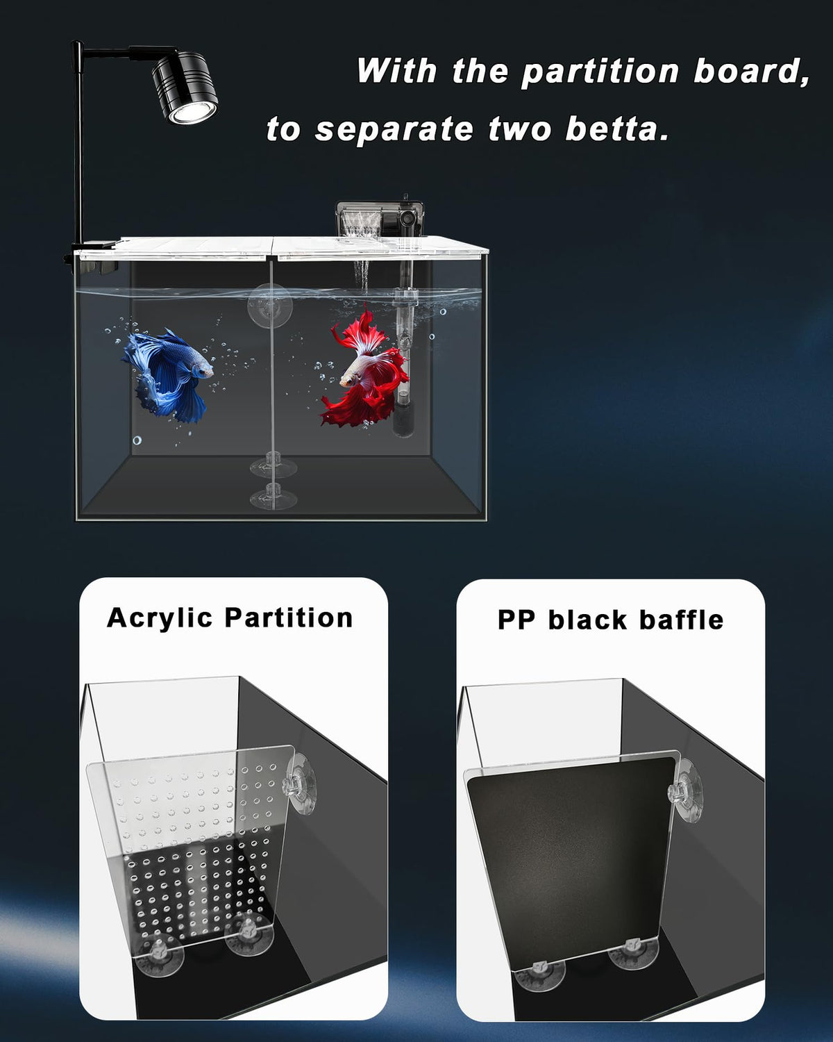3 Gallon Ultra-Clear Glass Fish Tank with Filter and Led Light P584570