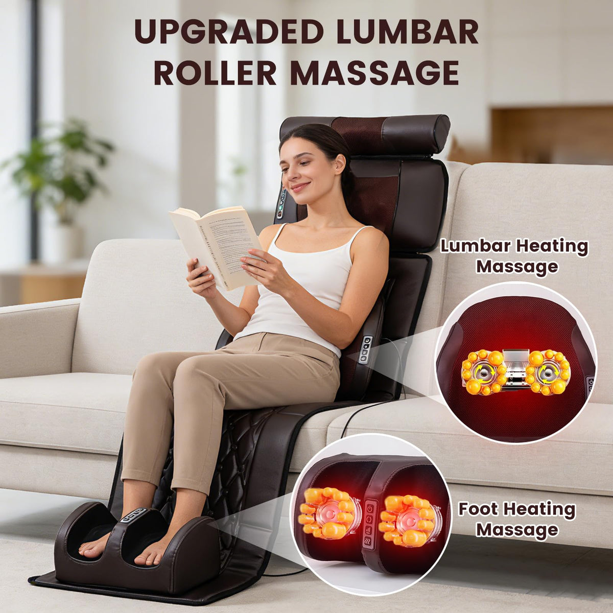 Full Body Massage Mat with 10 Vibration Heads, 9 Speeds & 3 Heat Levels U239
