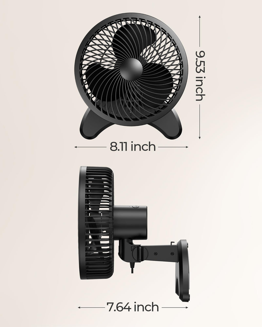 8'' Wall Mount Fan with Timer P656