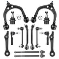Upper and Lower Control Arms Suspension Kit with Ball Joints Tie Rod End 14pcs X18973