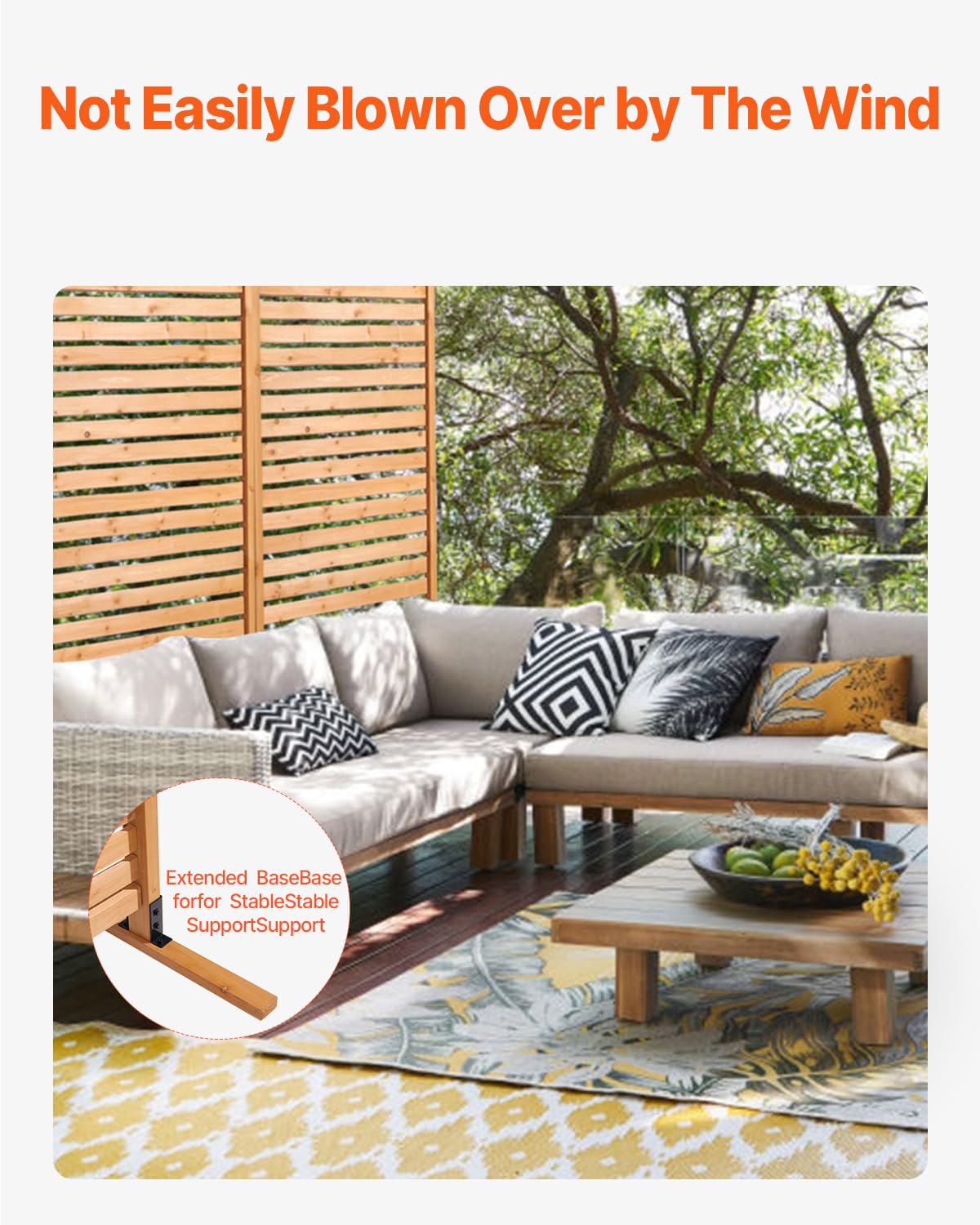 Wooden Privacy Screen 36" W x 73" H Z21236