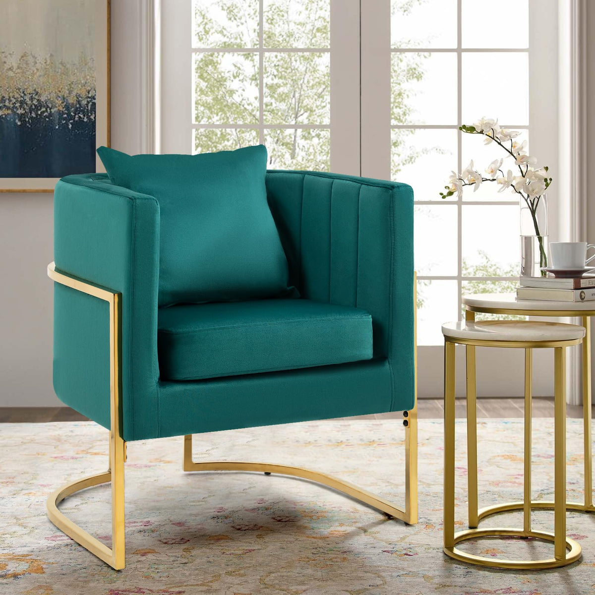 Velvet Accent Chairs Set of 2 Green R443587