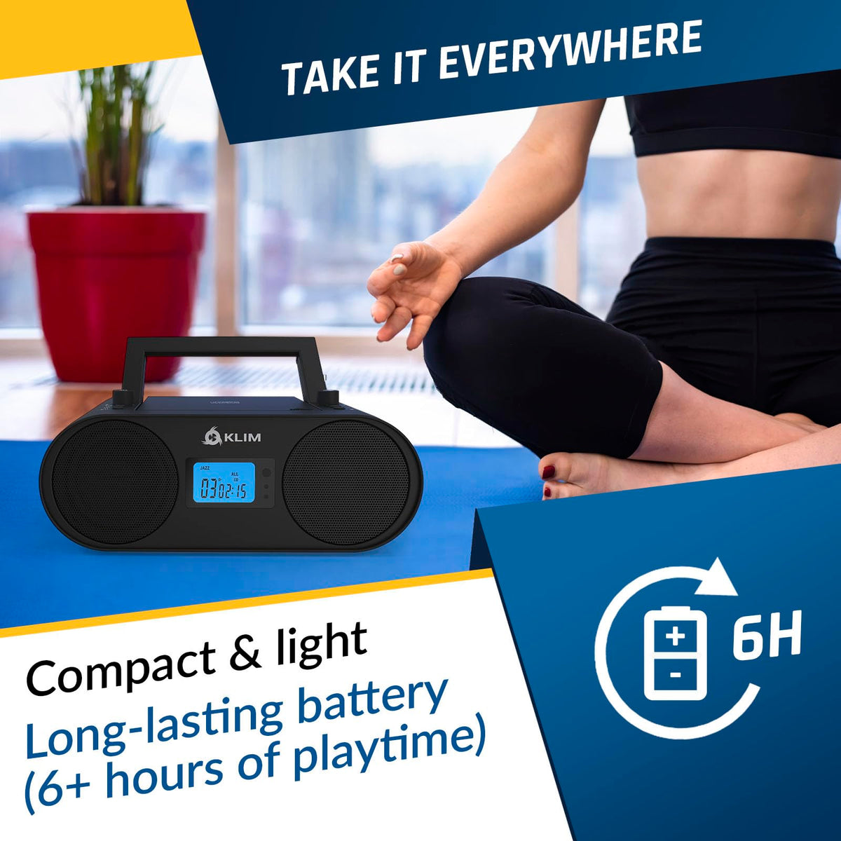 Portable CD Player Boombox with AM FM Radio and Bluetooth R68997