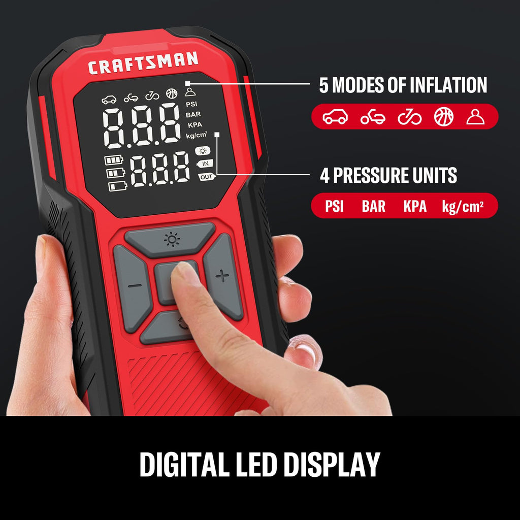 Cordless Portable Air Compressor with Digital Tire Pressure Gauge J40883
