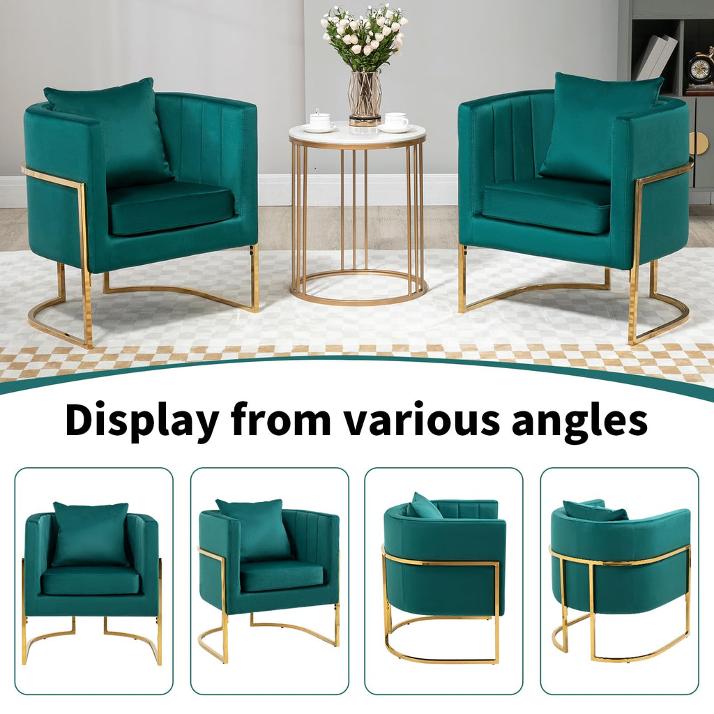 Velvet Accent Chairs Set of 2 Green R443587