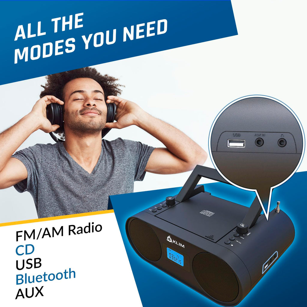 Portable CD Player Boombox with AM FM Radio and Bluetooth R68997