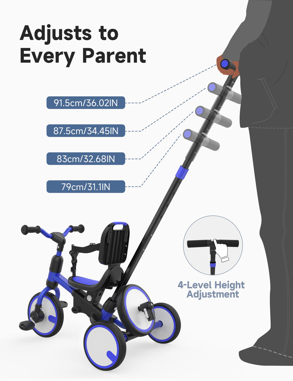Toddler Tricycle with Push Handle X992519