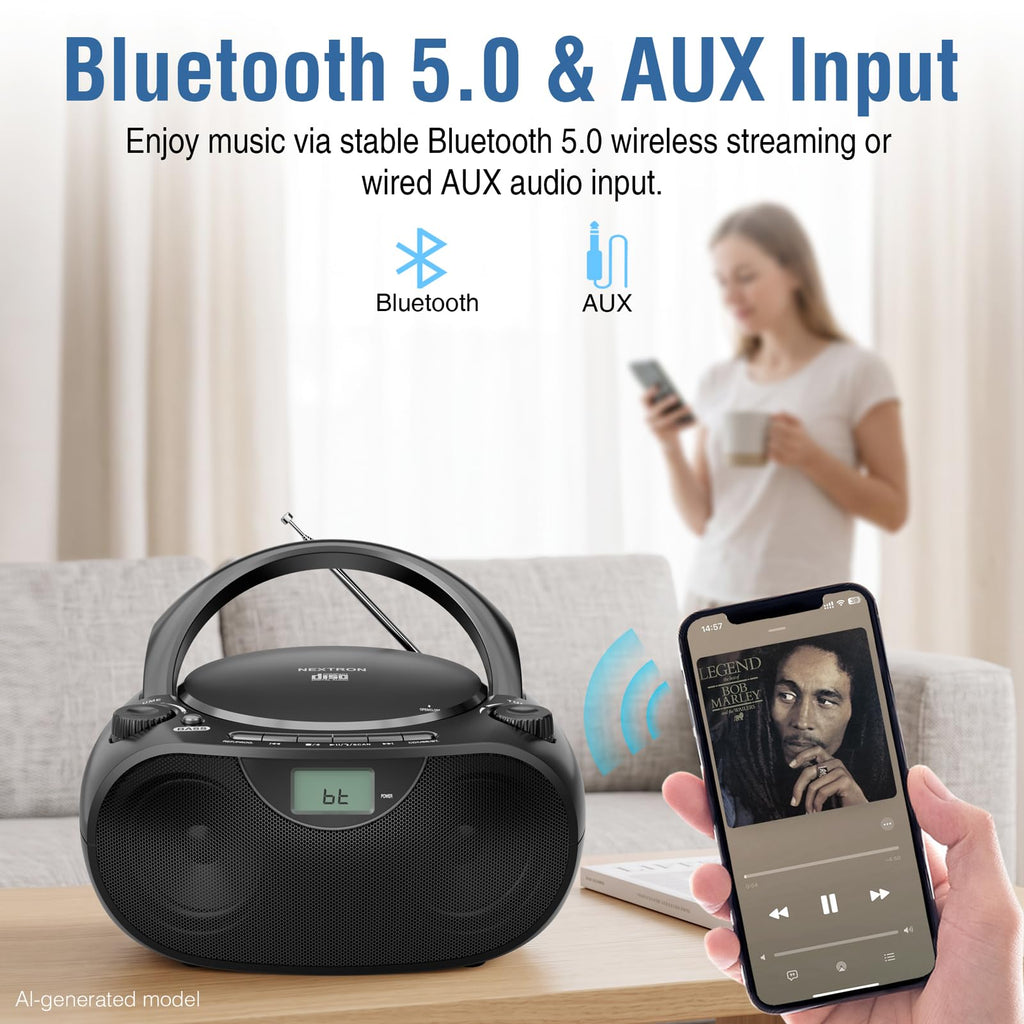 Portable CD Player Boombox with Bluetooth A282665