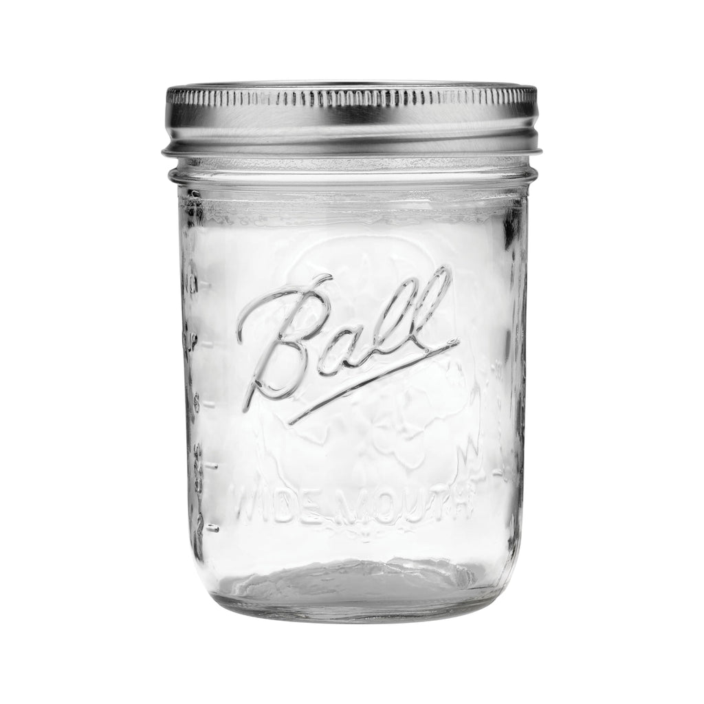 Glass Mason Jar with Lids and Bands, Wide Mouth, 16 OZ G404