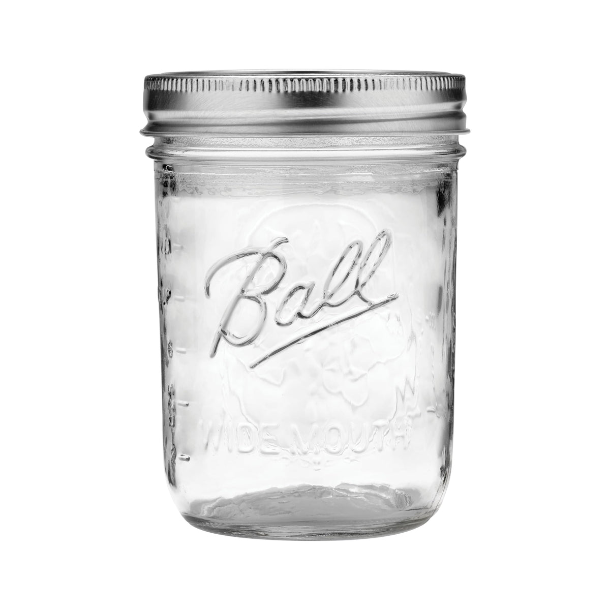 Glass Mason Jar with Lids and Bands, Wide Mouth, 16 OZ G404