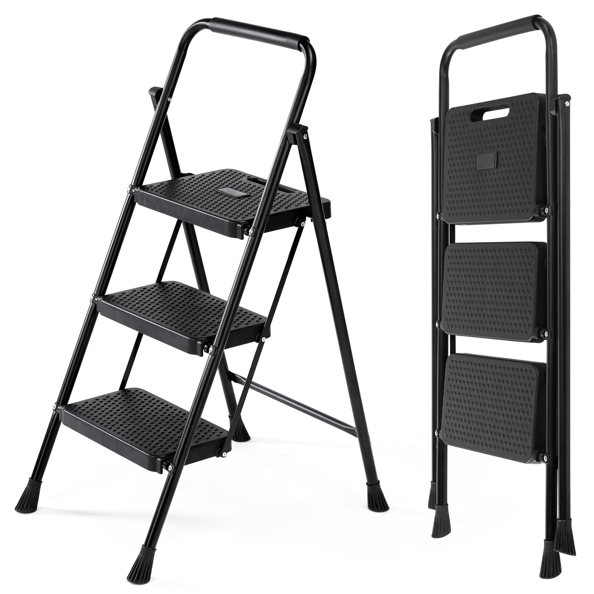 3 Step Ladder 500lbs Capacity Foldable Step Stool R6735
