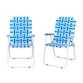 Set of 2 Blue Webbed Folding Camping Chairs Q26612