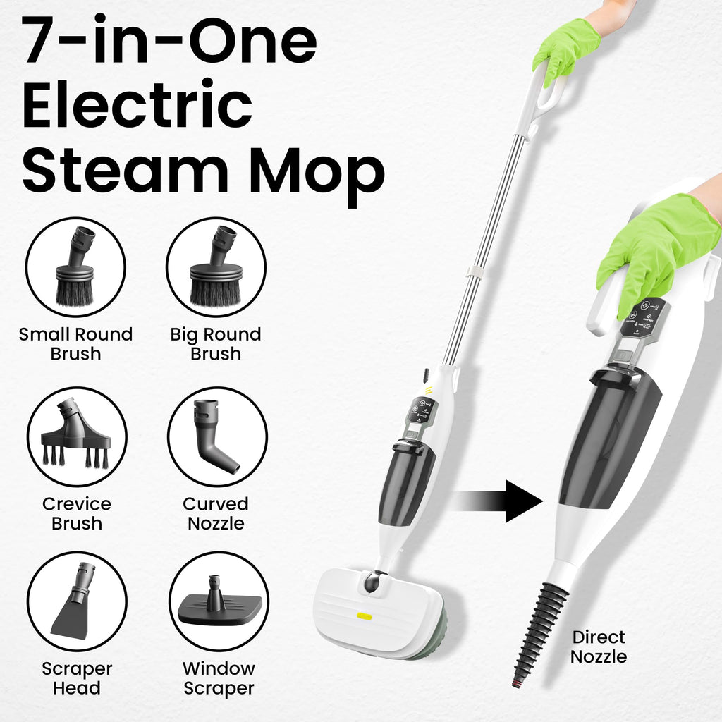 15-in-1 Electric Steam Mop with 3 Steam Modes C296